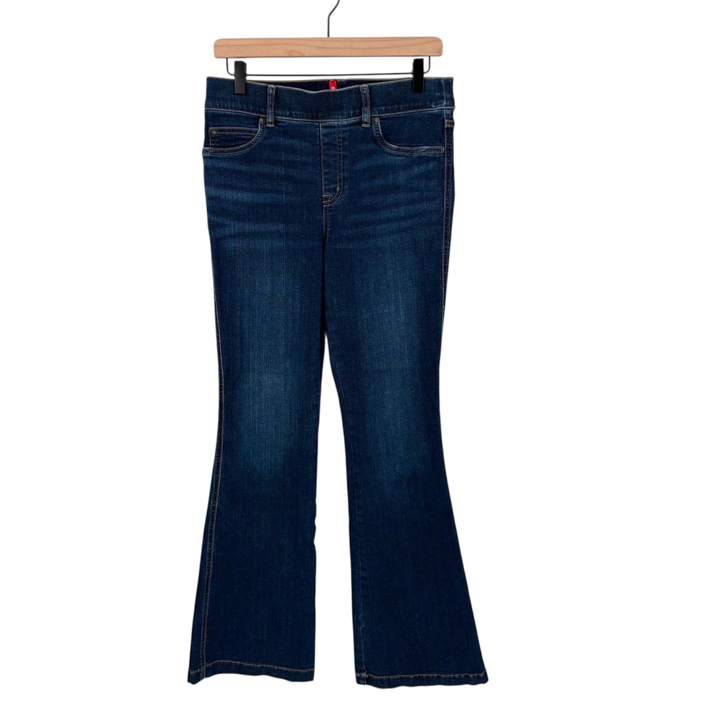 Spanx Dark‎ Wash Flare Leg Elastic Waist Jeans Medium